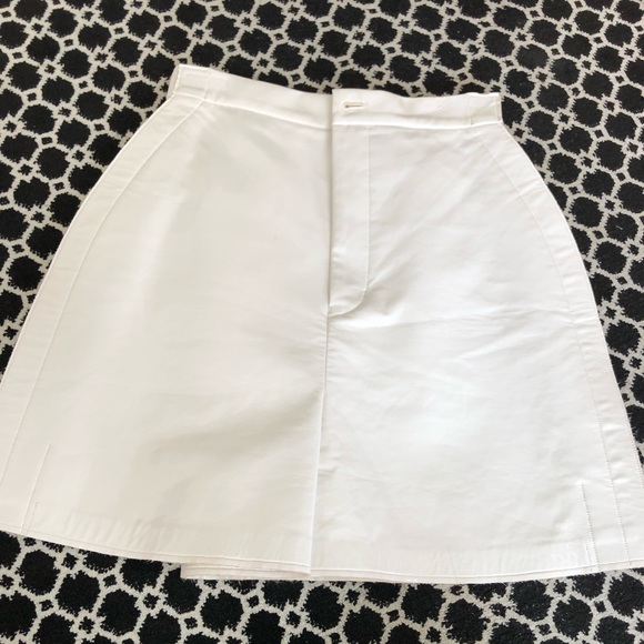 Junya Wantanabe white patent leather shorts